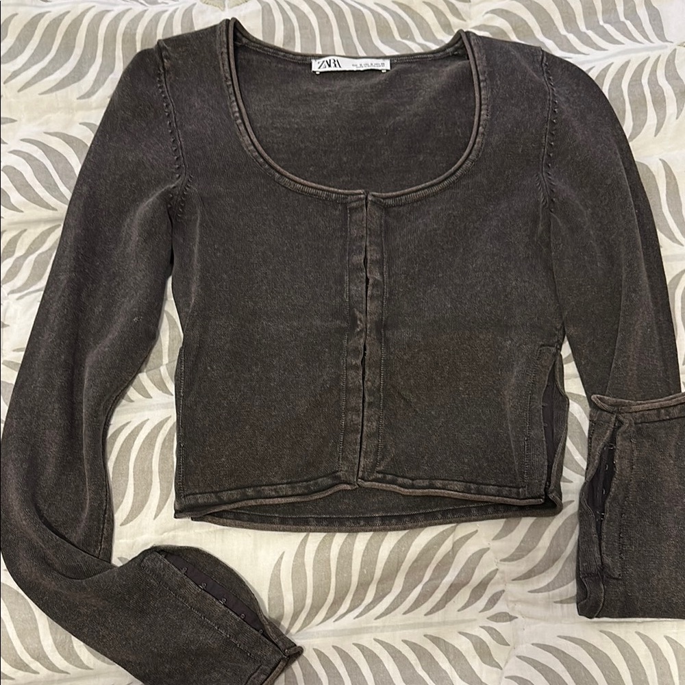 Zara Women's Black Long Sleeve Top